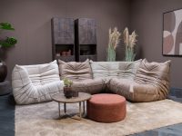 Lijnenpatroon stof en leer elementenbank