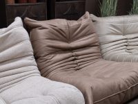 Losse elementen met geribbelde stof bruin en beige