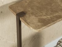 Bruin metalen poot sidetable marmer beige