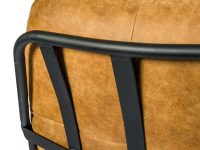 Metaal frame leer bruinen fauteuil