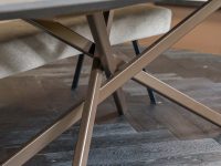Metalen poot bruin mikado eettafel eiken