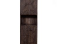 Opbergkast 4-deurs bruin mangohout met patroon