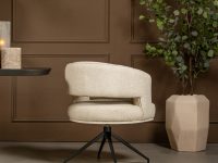 Open rug eetkamerstoel stof beige