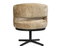 Open rugleuning eetkamerstoel stof beige