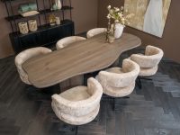 Organisch eiken eettafel bruin