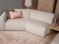 Organische hoekbank beige stof
