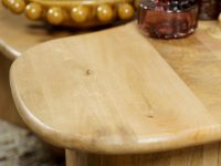 Organische salontafel bolle rand hout