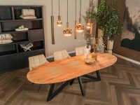 Oud eiken bruin licht eettafel