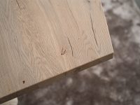 Ovale eettafel met rechte punt licht eiken