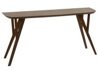 Ovale houten wandtafel met vier houten poten