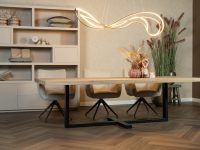 Rechthoekige eettafel eiken hout licht