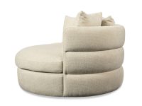 Ronde fauteuil draaibaar met horizontale stiksels
