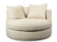 Ronde fauteuil stof naturel