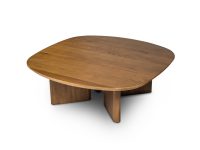 Ronde hoeken salontafel bruin hout