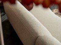 Ronde rugleuning beige bank stof strak