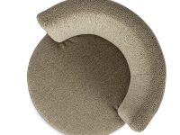 Ronde rugleuning en fauteuil stof beige patroon
