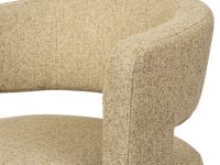 Ronde rugleuning fauteuil stof beige