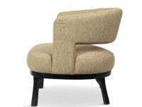 Ronde rugleuning open fauteuil met beuken onderstel