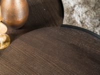 Ronde salontafel set hout metalen rand