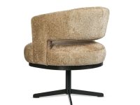 Ronden rug en zitting met metalen frame en onderstel zwart