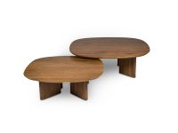 Salontafel bruin hout ronde hoeken