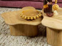 Salontafel bruin naturel organische set
