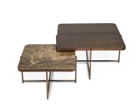 Salontafel marmer en veneer bruin