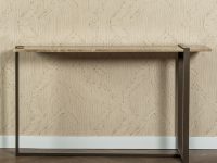 Sidetable marmer beige met metalen bruin onderstel