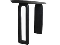 Sidetable zwart hout organisch met open en dichte poot