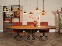 Spider poot hout bruin eettafel recht ovaal