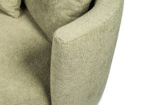 Organische fauteuil groen stof rugkussens
