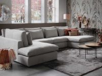Stoffen bank beige leefhoek