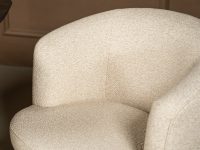 Stoffen beige eetkamerstoel strak