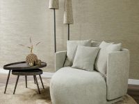 Stoffen beige fauteuil organisch