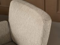 Stoffen beige stoel armleuning