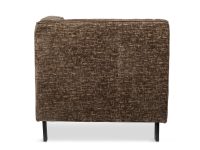 Stoffen bruin fauteuil zwarte pootjes rechts