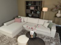 Stoffen hoekbank beige