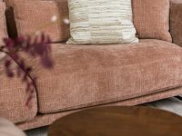 Stoffen roze hoekbank