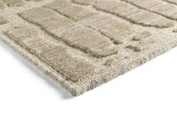 Structuur laagpolig beige stof vloerkleed