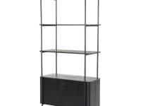 Tweedeurs wandkast hout zwart