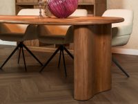 Unieke houten ronde vormen poot eettafel