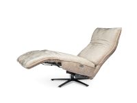 Verstelbare fauteuil stof beige spinpoot