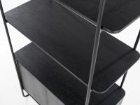 Wandkast met planken zwart hout