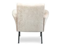 Zachte stof beige fauteuil poten zwart