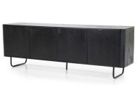 Zwart houten tv dressoir metaal onderstel