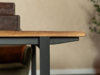 Zwart metalen onderstel eettafel landelijk hout