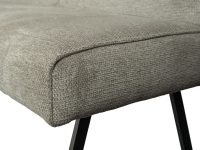 Zwart metalen poot onder beige eetkamerbank