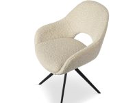 eetkamerstoel met open rugleuning en teddy stof