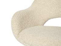 eetkamerstoel wit beige creme stof met zwarte poten