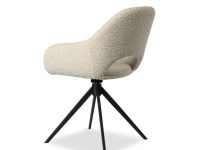 eetkamerstoel wit beige met openrugleuning en armleuning